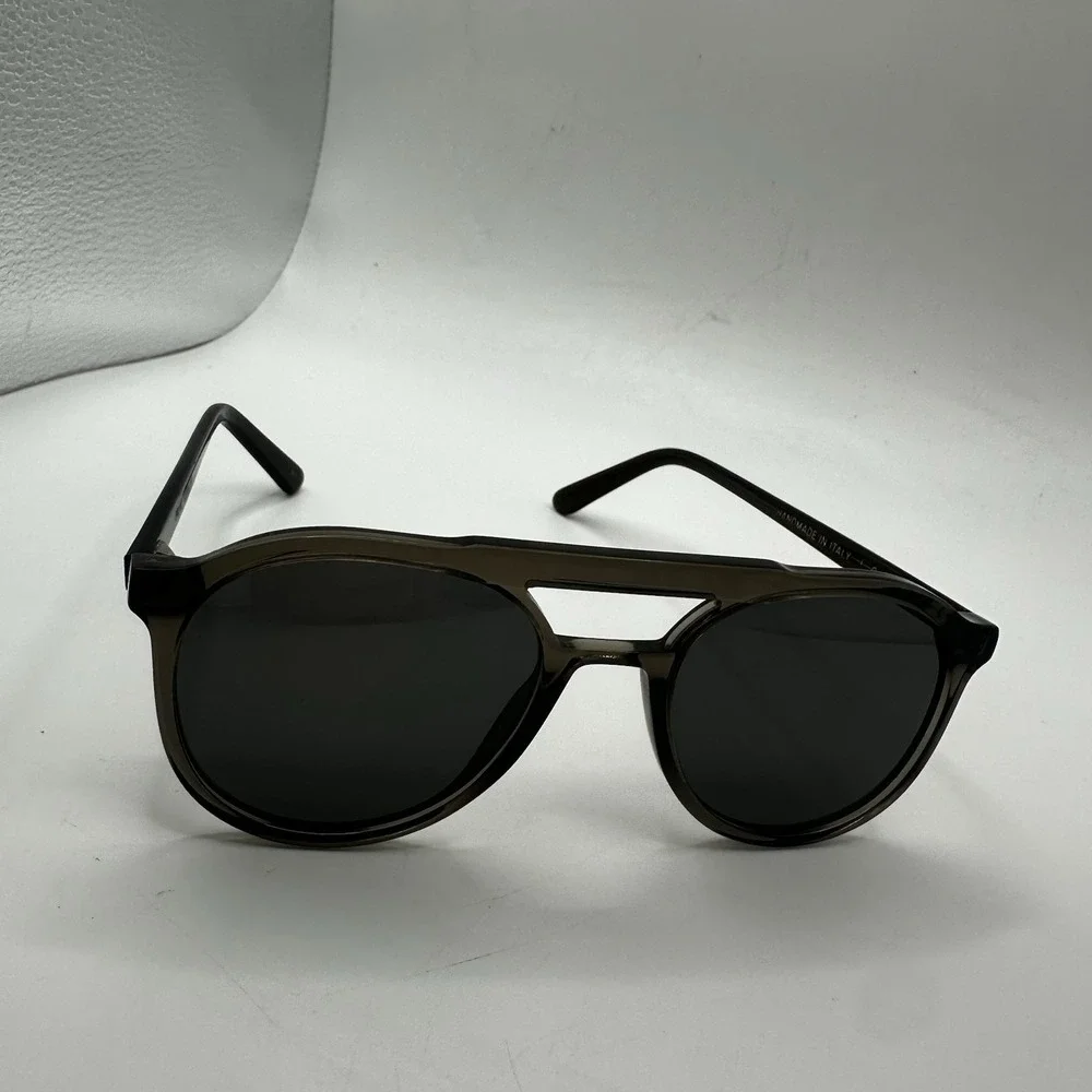 L.G.R Pilot 53-20 Gray Acetate Handmade Designer Italy Men's Designer Sunglasses